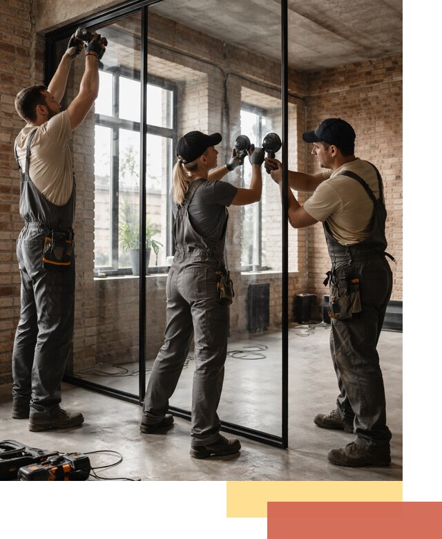 Стеклянные перегородки лофт — изготовление и монтаж в Майкопе