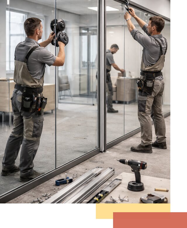 Стеклянные офисные перегородки под ключ в Майкопе