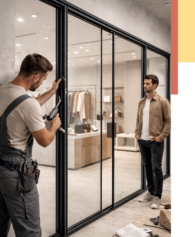 Стеклянные перегородки для магазинов в Майкопе от 8289 руб. под ключ | ОТДЕЛОЧНИК-Мкп