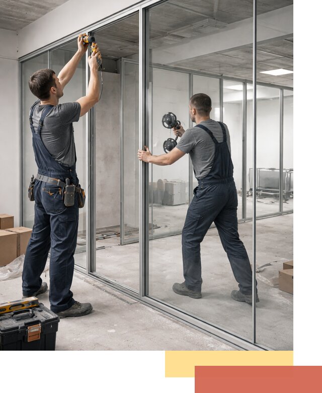 Алюминиевые перегородки со стеклом в Майкопе — изготовление и монтаж