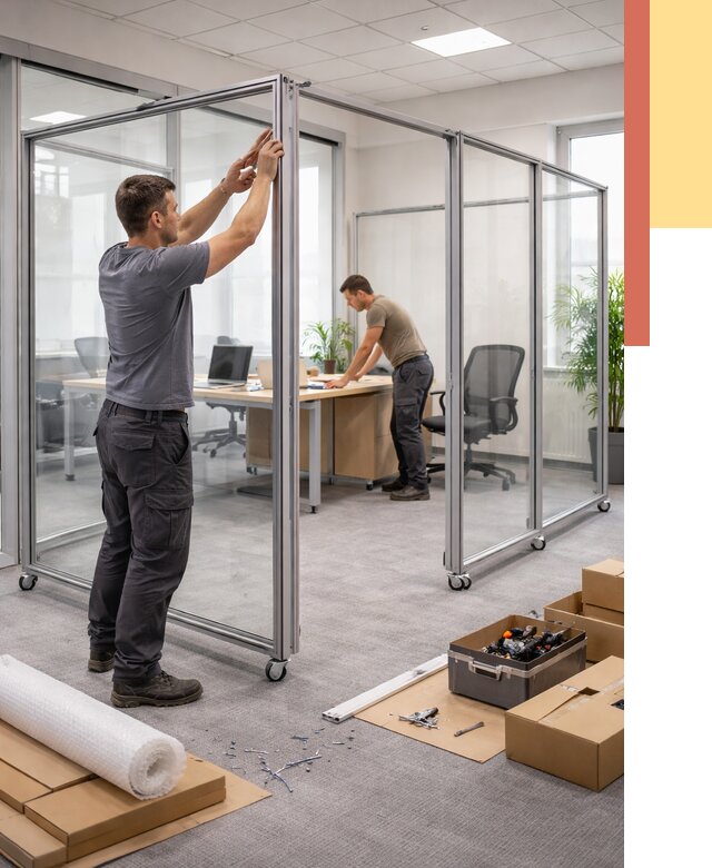 Мобильные офисные перегородки в Майкопе от 12636 руб. — установка под ключ | ОТДЕЛОЧНИК-Мкп