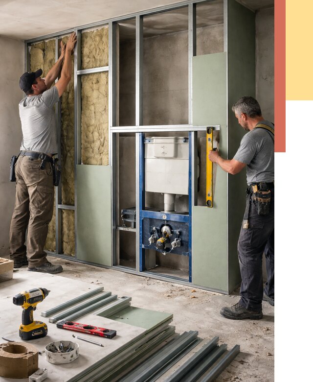 Установка сантехнических перегородок в Майкопе от 8593 руб. | ОТДЕЛОЧНИК-Мкп