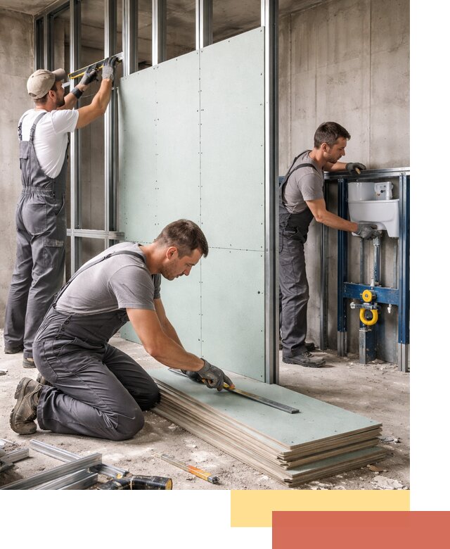 Монтаж и ремонт сантехнических перегородок в Майкопе