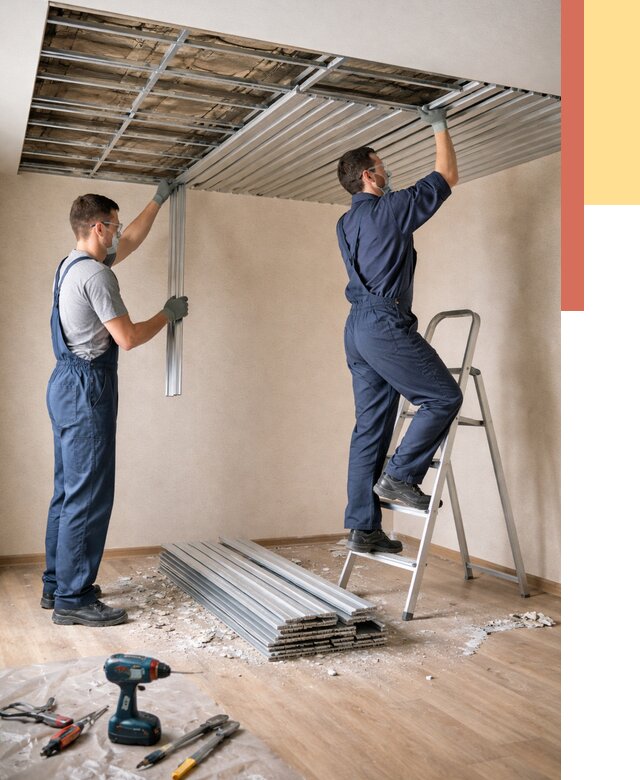 Демонтаж реечного потолка в Майкопе от 4549 руб. быстро и недорого | ОТДЕЛОЧНИК-Мкп