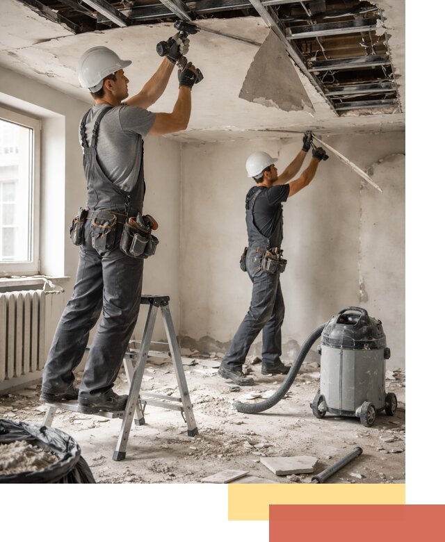 Демонтаж гипсокартонного потолка в Майкопе быстро и аккуратно