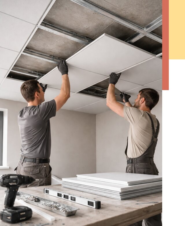 Монтаж кассетного потолка в Майкопе от 4549 руб/м2 — установка и сборка | ОТДЕЛОЧНИК-Мкп