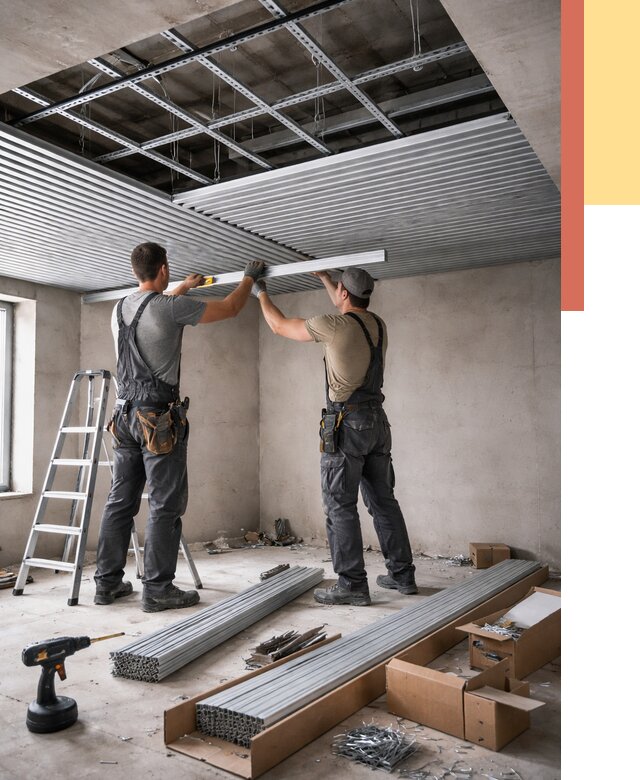 Монтаж реечного потолка в Майкопе от 4549 руб. под ключ | ОТДЕЛОЧНИК-Мкп