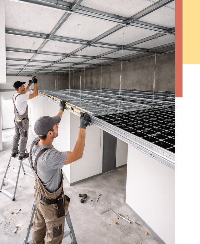 Монтаж потолка грильято в Майкопе от 455 руб./м² — быстрая сборка под ключ | ОТДЕЛОЧНИК-Мкп