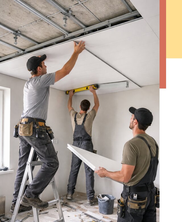 Монтаж потолка из ПВХ панелей в Майкопе от 3538 руб./м2 — быстро и недорого | ОТДЕЛОЧНИК-Мкп