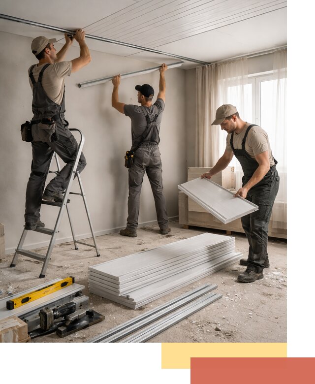 Монтаж потолка из ПВХ панелей в Майкопе оперативно и качественно