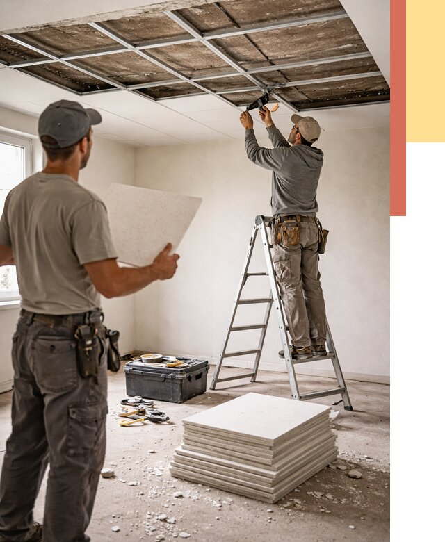 Замена плит подвесного потолка в Майкопе от 1769 руб. быстро и недорого | ОТДЕЛОЧНИК-Мкп