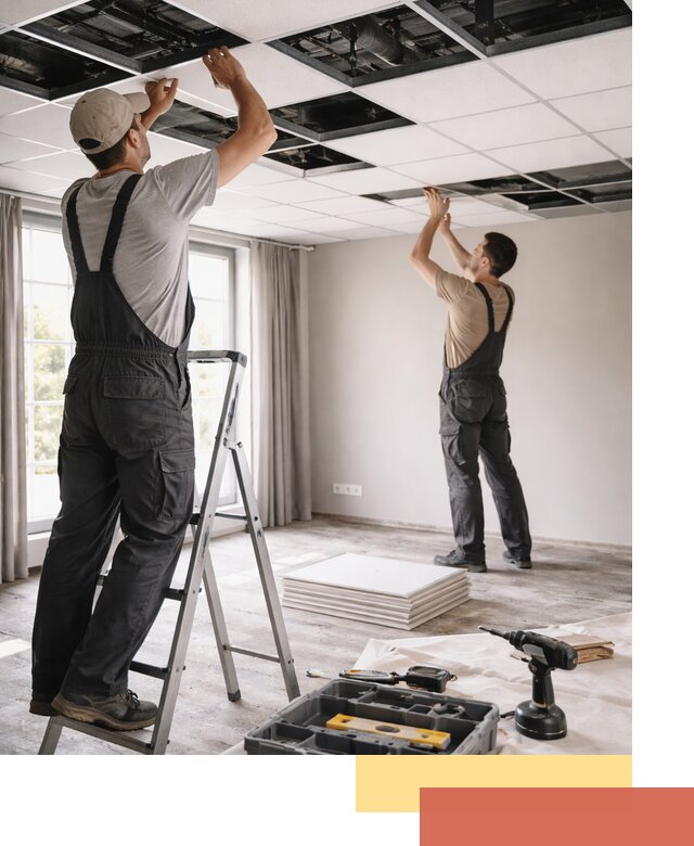 Замена плит подвесного потолка в Майкопе быстро и качественно