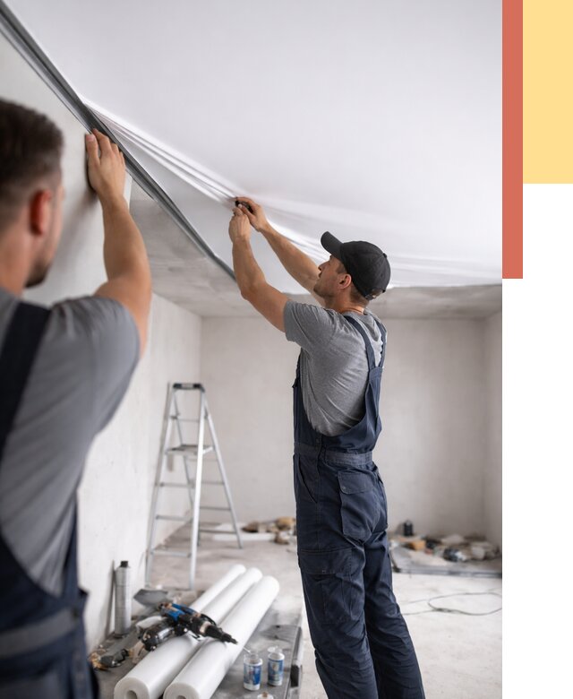 Монтаж матового натяжного потолка в Майкопе от 4549 руб./м² — быстро и недорого | ОТДЕЛОЧНИК-Мкп