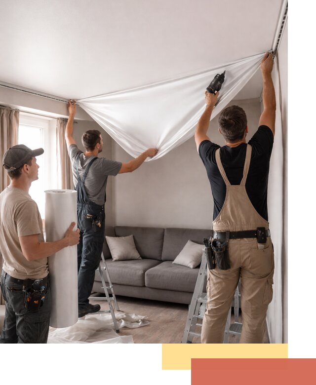 Монтаж сатинового натяжного потолка в Майкопе качественно и быстро