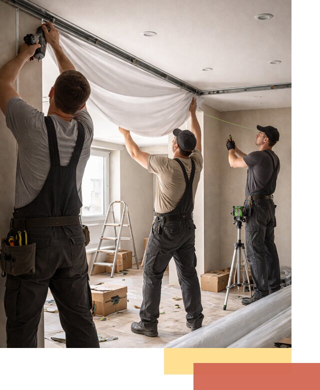 Монтаж парящего натяжного потолка под ключ в Майкопе