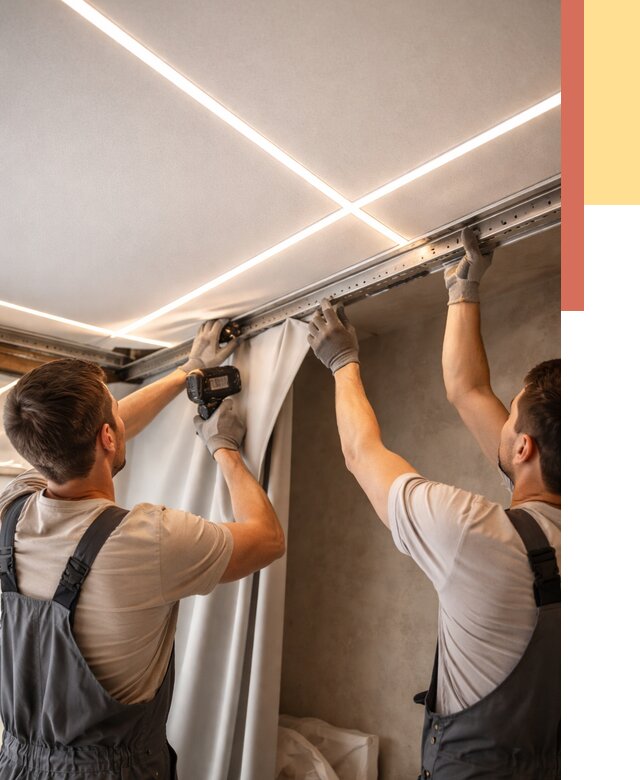 Монтаж натяжного потолка со световыми линиями в Майкопе от 1213 руб. | ОТДЕЛОЧНИК-Мкп