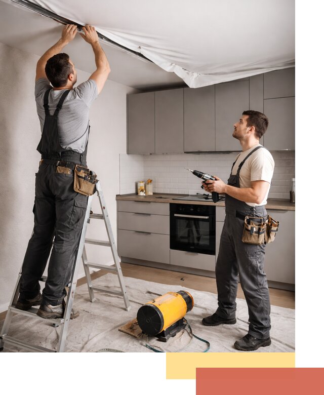 Монтаж натяжного потолка на кухне в Майкопе