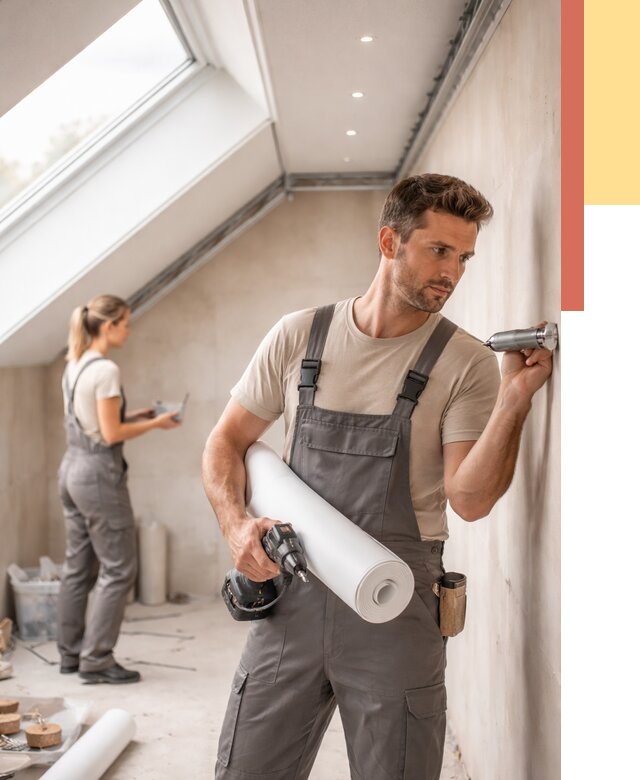 Монтаж натяжного потолка на мансарде в Майкопе от 3538 руб. | ОТДЕЛОЧНИК-Мкп