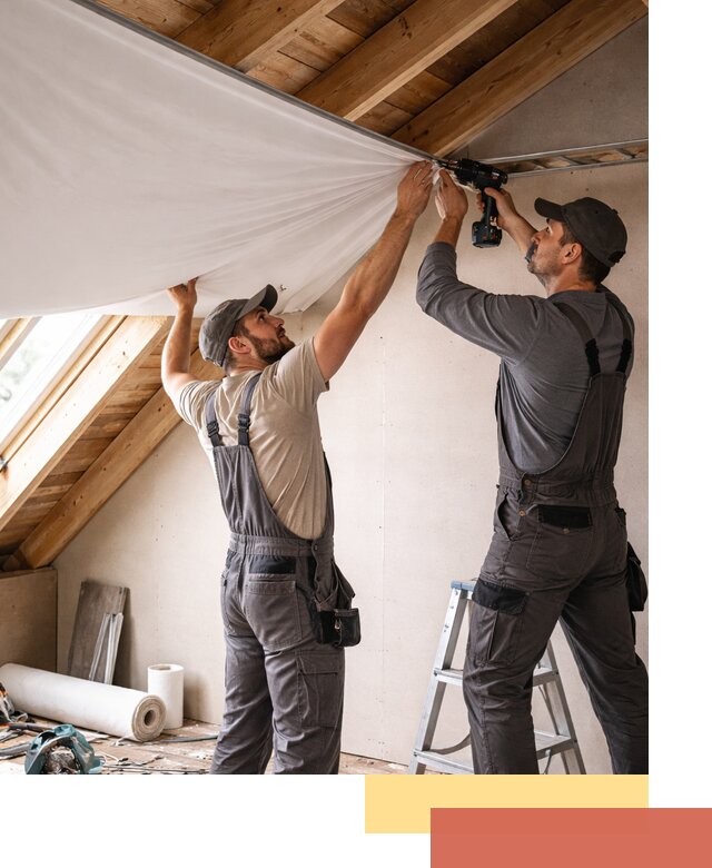 Монтаж натяжного потолка в мансарде в Майкопе