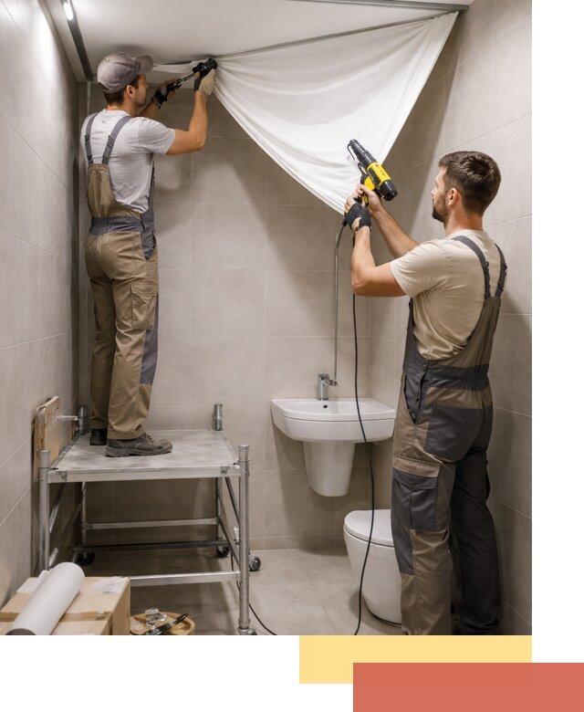 Монтаж натяжного потолка в санузле в Майкопе