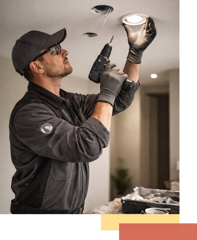 Установка точечных светильников в натяжной потолок в Майкопе