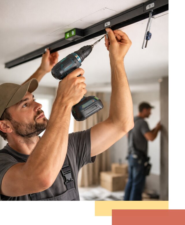 Установка трековых светильников в натяжной потолок в Майкопе