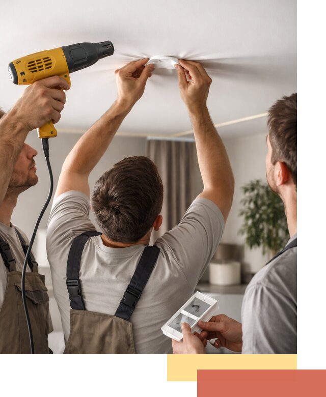 Ремонт прокола полотна натяжного потолка в Майкопе