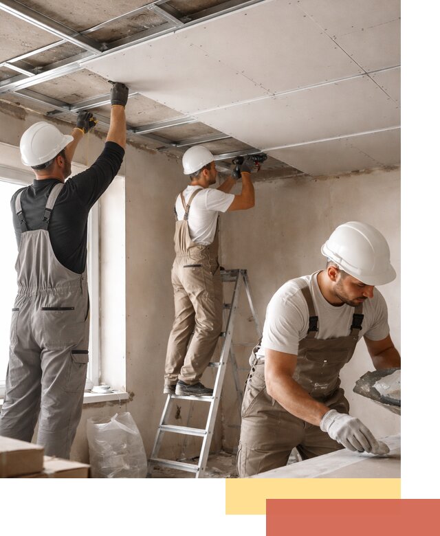 Одноуровневый потолок из гипсокартона в Майкопе — монтаж и отделка