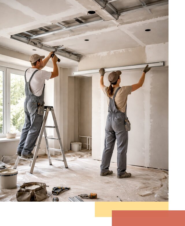 Монтаж многоуровневого потолка из гипсокартона в Майкопе