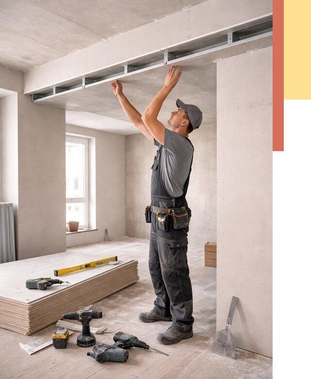 Потолок из гипсокартона с нишей в Майкопе от 1264 руб. под ключ | ОТДЕЛОЧНИК-Мкп