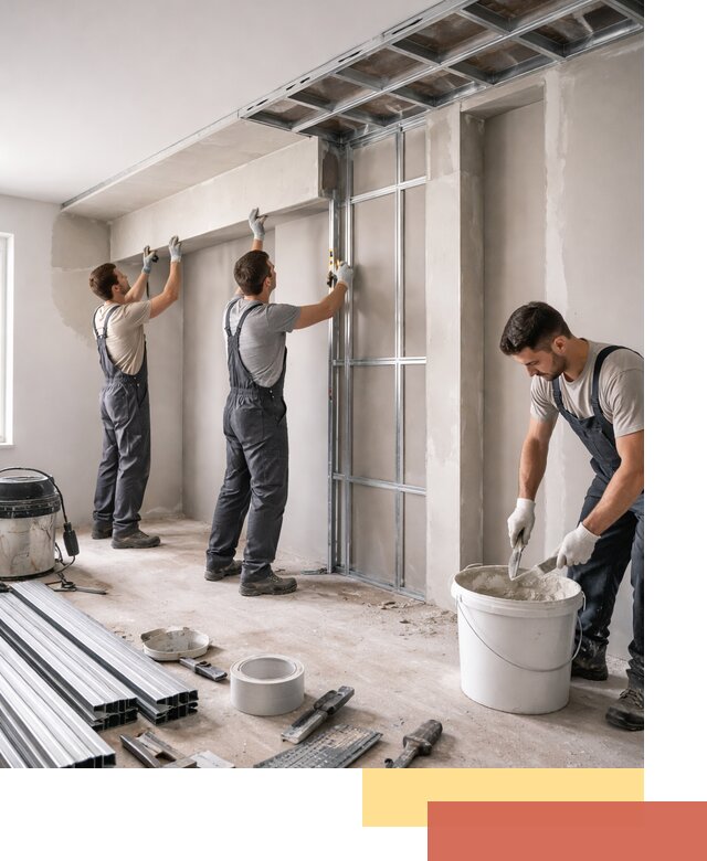 Монтаж потолка из гипсокартона с нишей в Майкопе