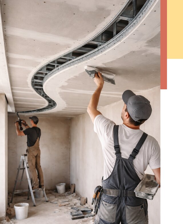 Криволинейный потолок из гипсокартона в Майкопе от 2123 руб./м2 | ОТДЕЛОЧНИК-Мкп