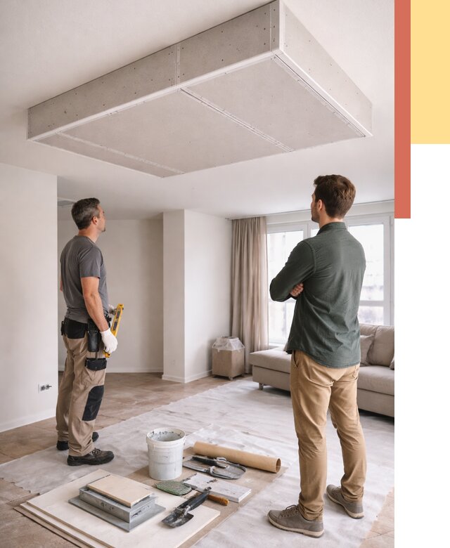 Короб на потолке из гипсокартона в Майкопе от 2224 руб. — монтаж и услуги под ключ | ОТДЕЛОЧНИК-Мкп