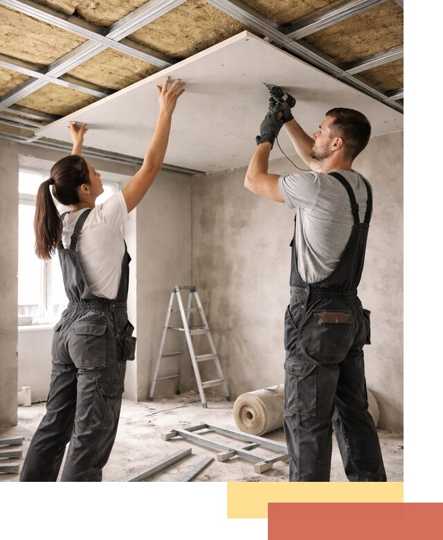 Звукоизоляция потолка из ГКЛ в Майкопе профессионально и надежно