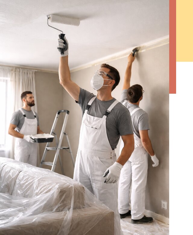 Покраска потолка водоэмельсионной краской в Майкопе от 2224 руб/м² — услуги под ключ | ОТДЕЛОЧНИК-Мкп