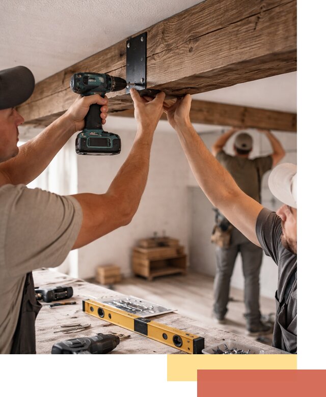 Монтаж декоративных потолочных балок в Майкопе